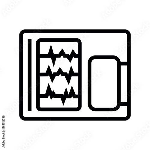 portable electrocardiograph black line icon for digital and print projects.  Minimal clean icons for apps and websites.