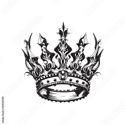 Regal Crown: A beautifully designed crown, rich in detail and symbolism, rests majestically. Capturing regal beauty and the essence of royalty.