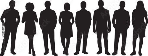 Diverse Team Silhouettes  A Visual Representation of Collaboration and Teamwork