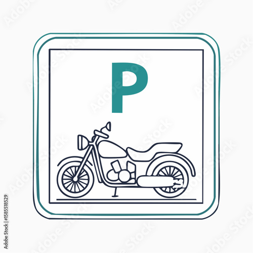 Speed limit and car parking icon in vector style with bicycle and motorcycle transport symbols