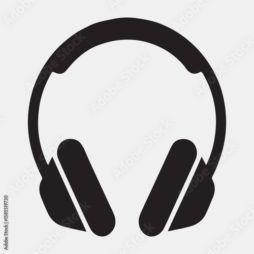 Vector illustration of over-ear headphones with audio indicator.

