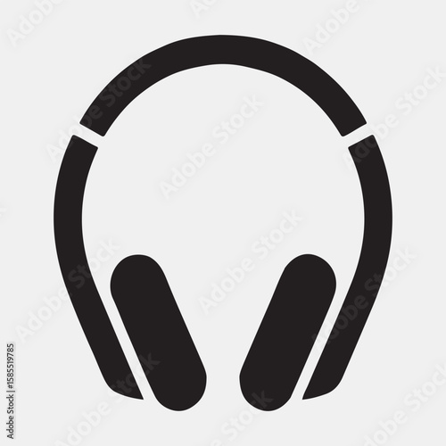 Vector illustration of over-ear headphones with audio indicator.
