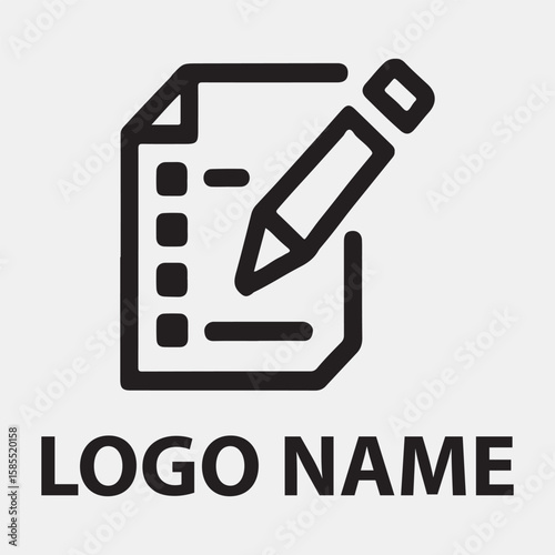 Modern Design Logo Featuring a notebook