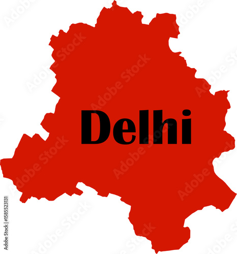 Detailed Delhi City Map | Vector Illustration of Delhi, India