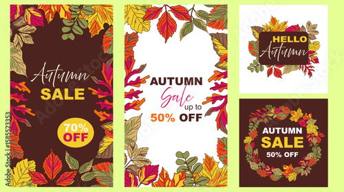 Celebrating autumn with vibrant leaves and a seasonal sale promoting incredible discounts on festive favorites