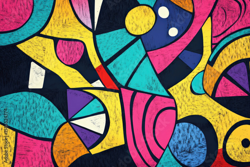 Abstract geometric art with vibrant colors.