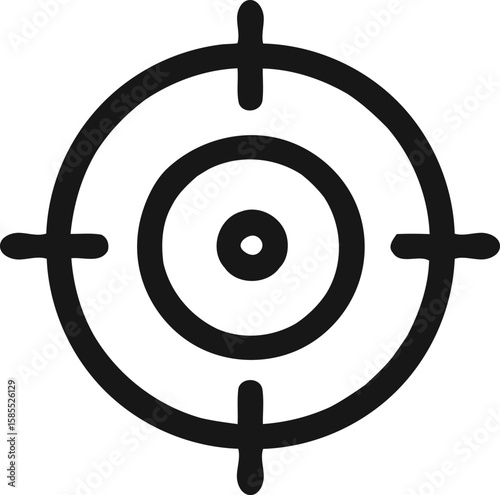 Target line icon editable vector illustration. Cross hairs target bullseye icon