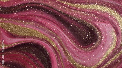 Abstract Swirling Pink And Gold Glitter Texture Background