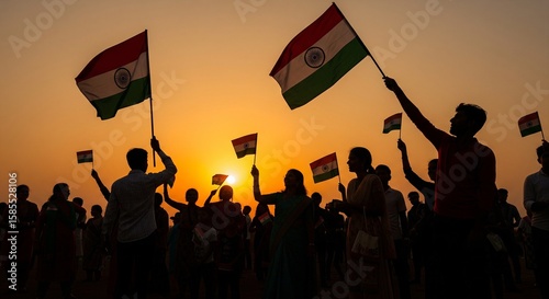 silhouette of a man with a flag