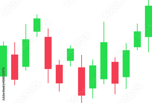 Stock market illustration on isolated background, flat vector illustration