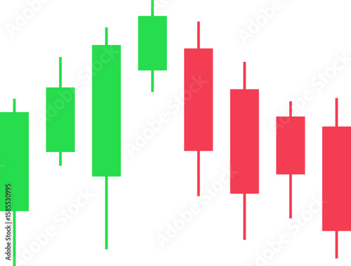 Stock market illustration on isolated background, flat vector illustration