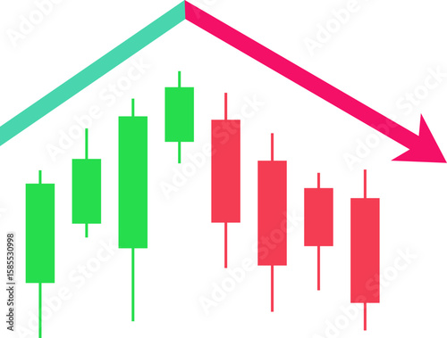 Stock market illustration on isolated background, flat vector illustration