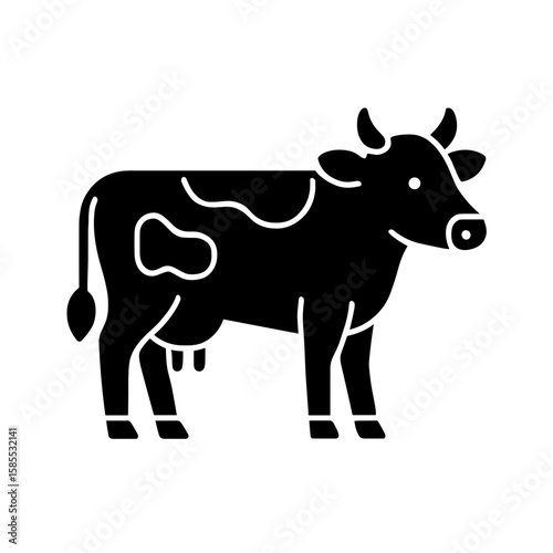 Cow icon, symbolizing dairy farming – black fill