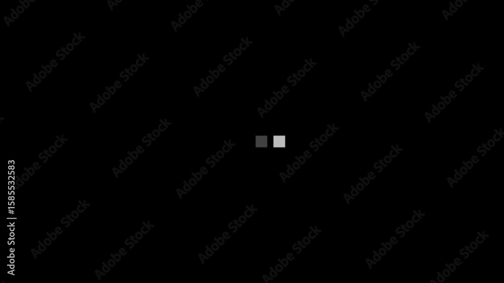 Loading dots animation. Animation of seamless loop. Animation loading bar 3 dots looping progress icon on black background.