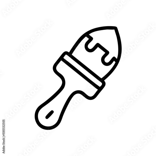 Paintbrush icon for painting with transparent background concept  