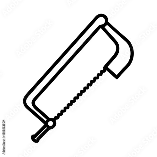 Vector illustration of a coping saw with a transparent background  