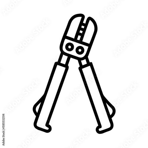 Bolt cutter tool icon design on transparent background  