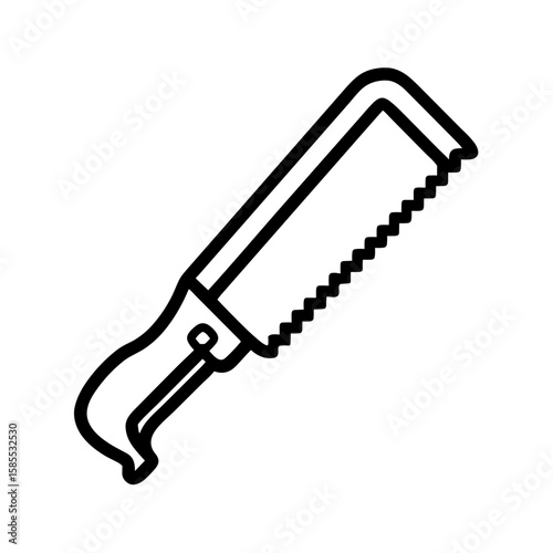Hacksaw tool with a sleek design on a transparent background  