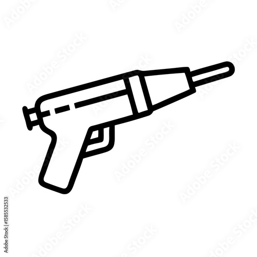 Glue gun icon in linear style with transparent background  