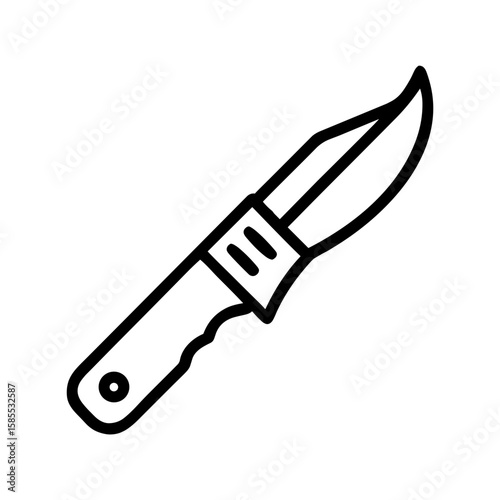 Utility knife illustration in minimalist style with transparent background  