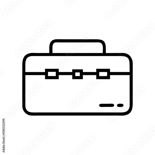 Line art of a tool chest on a transparent background  