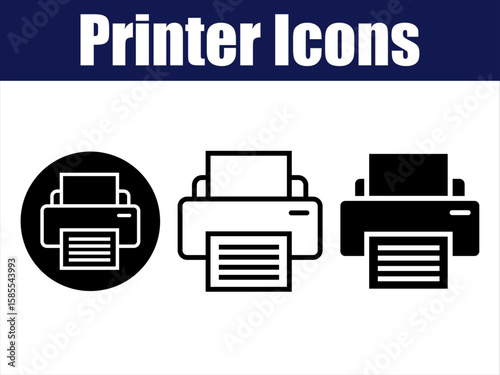 Evolution of Printer Icons in Minimalist Vector Style