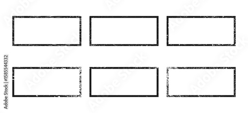 Set of grunge borders in rectangle form