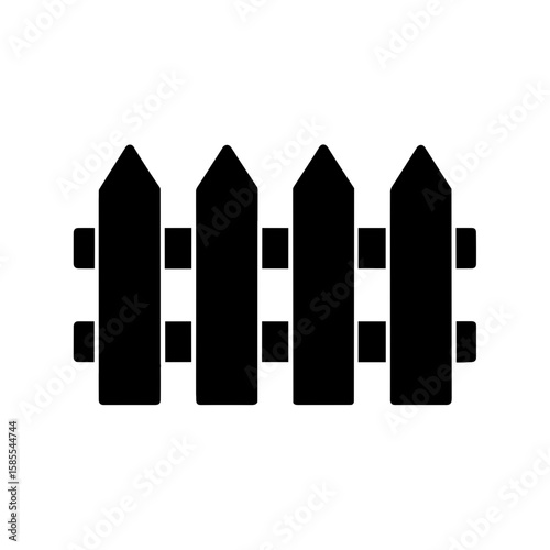Wooden fence, symbolizing farm boundary – black fill