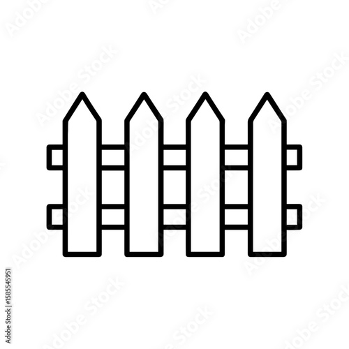 Wooden fence, symbolizing farm boundary – outline