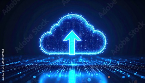 Abstract cloud upload symbol