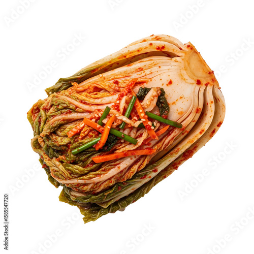 Delicious spicy kimchi on a black background