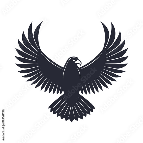 Dark eagle wings spread silhouette