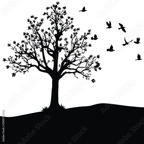Flying Birds Silhouette Vector