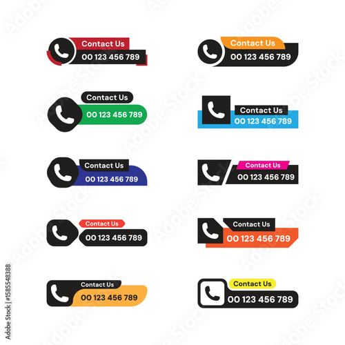 Set of contact us buttons vector