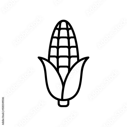 Corn cob, symbolizing crop yield – outline