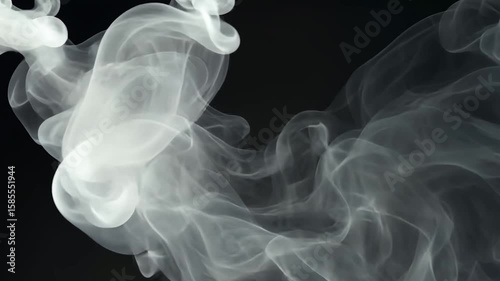 Wallpaper Mural Abstract swirls of white smoke against a black background Torontodigital.ca