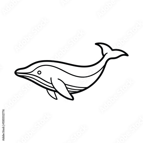 Minimalist whale outline breaching water ocean marine life