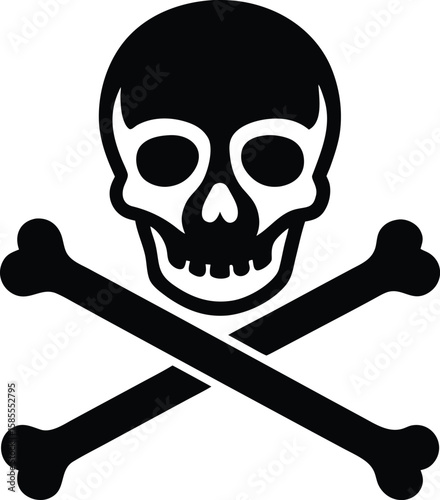 single black head skull silhouette vector illustration