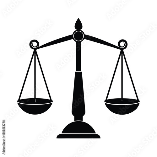  Equitable Balance Scales Silhouette Icon