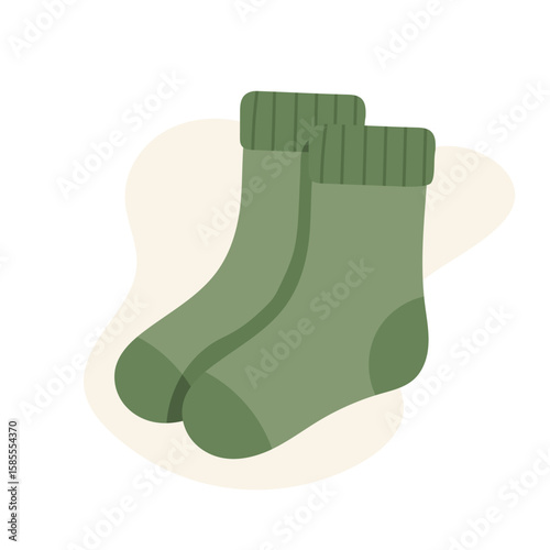 Green socks offer hiking support in cold, warm socks keep feet dry and socks provide comfort on long walking trails.