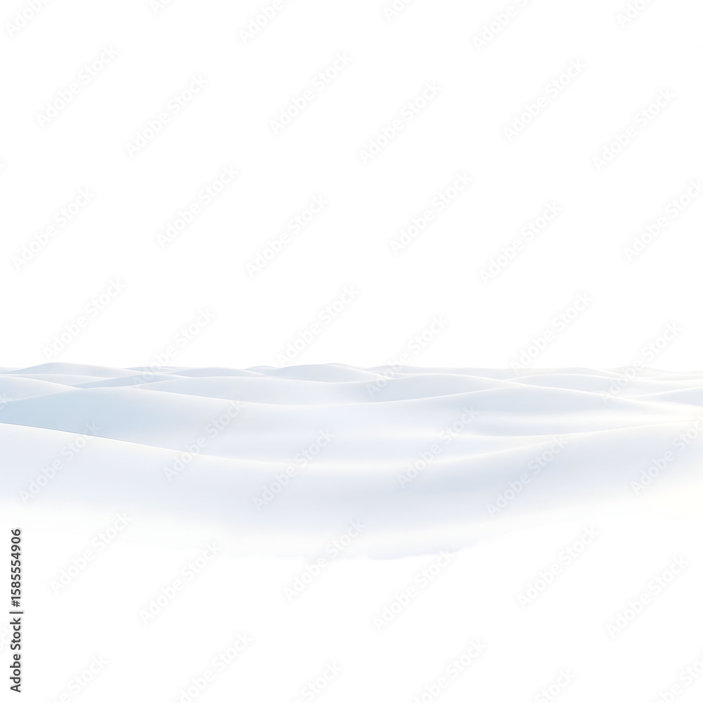 Fototapeta premium Minimalist snow landscape against black background