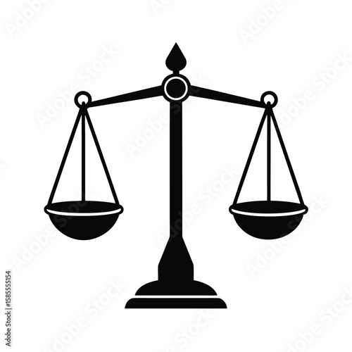 Classic balance scales symbol of justice and fairness silhouette