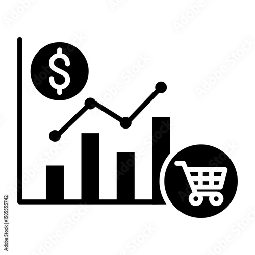 Sales Volume Icon Vector Illustration Glyph Version