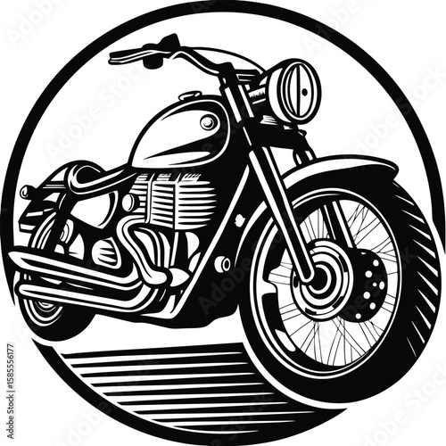 Classic Motorcycle Silhouette Design for Vintage Enthusiasts and Riders