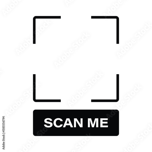 Black Frame Scan Me Graphic, Ideal for Marketing Use