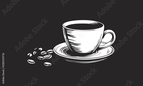 Coffee drink and coffee beans vector