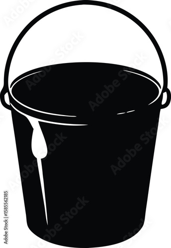 paint bucket silhouette vector illustration