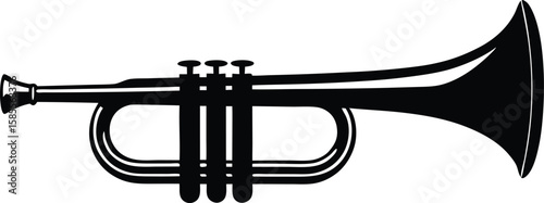  trumpet art displays elegant monochrome vector