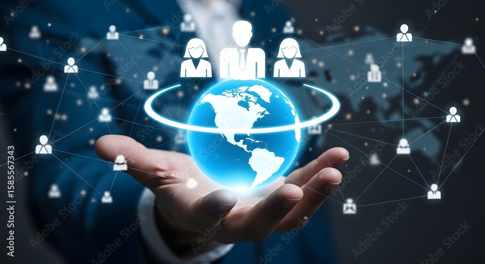 Global network connection business concept with social media and digital marketing plan Global network connection business concept with social media and digital marketing plan