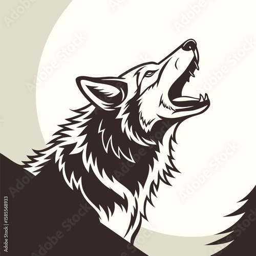 Wallpaper Mural Majestic Wolf Howling at the Full Moon under a Starry Night Sky Torontodigital.ca